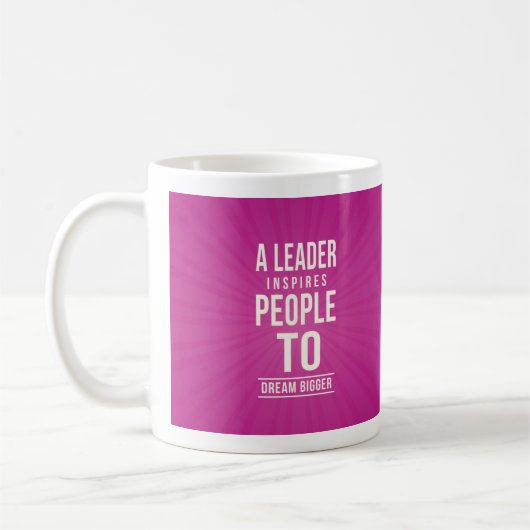 Leader mug - pink with quote コーヒーマグカップ (左)