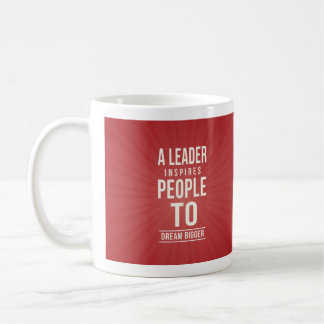 Leader mug - red with quote コーヒーマグカップ