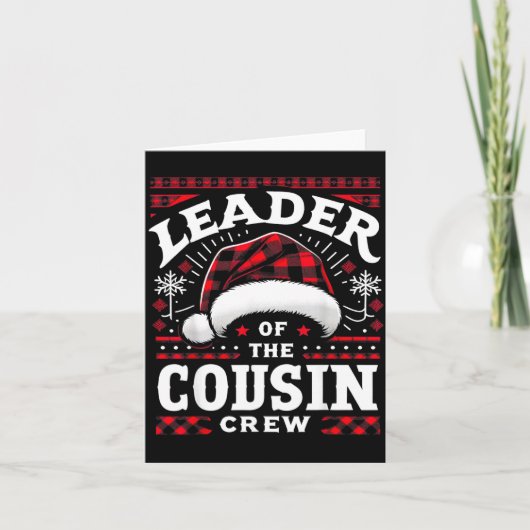 Leader Of The Cousin Crew Christmas Family Matchin カード (正面)