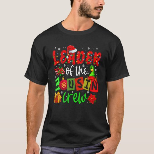 Leader Of The Cousin Crew Christmas Lights Santa E Tシャツ (正面)
