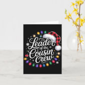 Leader Of The Cousin Crew Xmas Lights Red Plaid Sa カード (黄色い花)