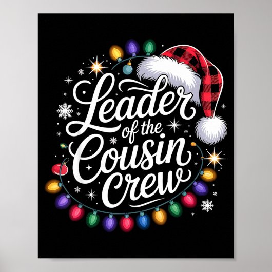 Leader Of The Cousin Crew Xmas Lights Red Plaid Sa ポスター (正面)