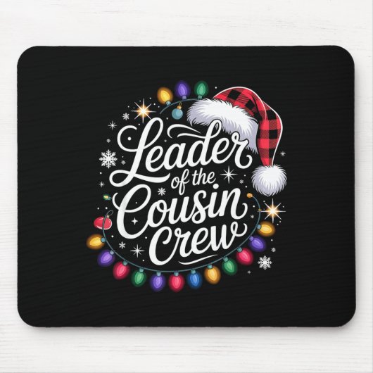 Leader Of The Cousin Crew Xmas Lights Red Plaid Sa マウスパッド (正面)
