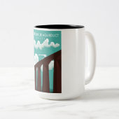 Leaderfoot Viaductスコットランド旅行ポスター ツートーンマグカップ (正面右)