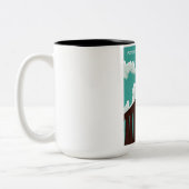 Leaderfoot Viaductスコットランド旅行ポスター ツートーンマグカップ (左)