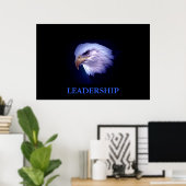 Leadership やる気を起こさせる Eagle Blue Tonesポスター ポスター (ホームオフィス)