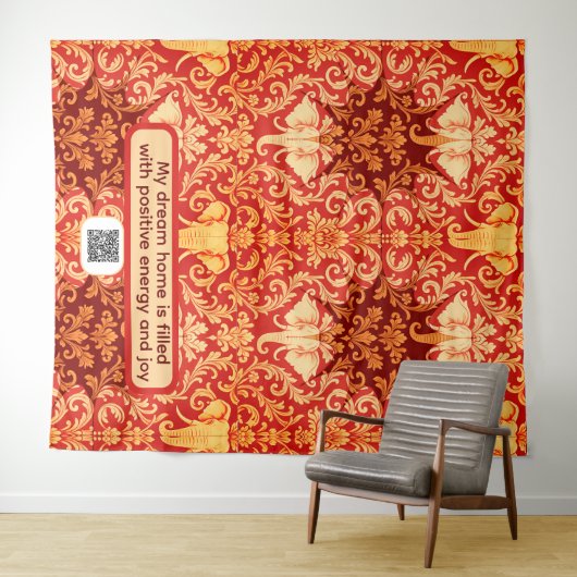 Leadership & Protection: The Enduring Elephant Sym タペストリー (インサイチュ(横))