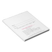 Leads Booking & Recruit Drawing Slip Pink Zebra ノートパッド (アングル)