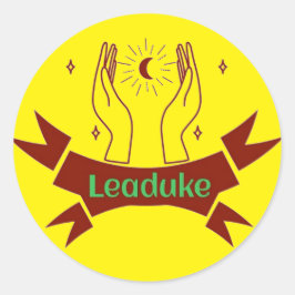 Leadukeムーンイエローステッカー ラウンドシール