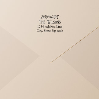 Leaf Accent Simple - Custom Return Address セルフインキングスタンプ