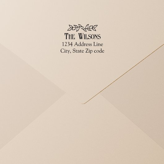 Leaf Accent Simple - Custom Return Address セルフインキングスタンプ