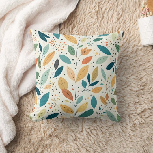 Leaf and Dots cushion クッション (ブランケット)