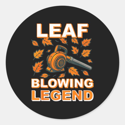 Leaf Blower Shirt Men Funny Lawn Care Leaf Blowing ラウンドシール (正面)