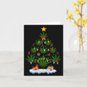 Leaf Christmas Tree Weed Stoner Xmas Premium Tri-b カード (黄色い花)