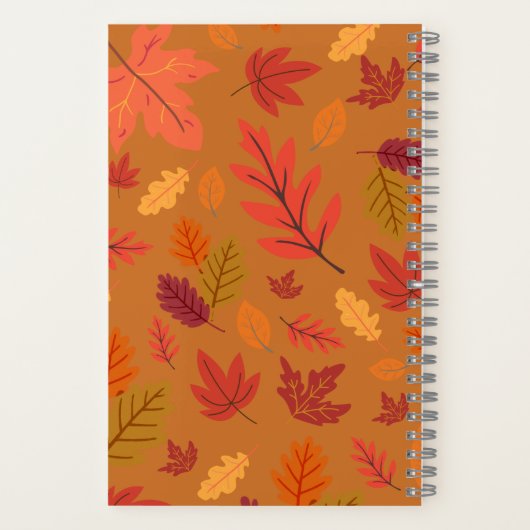 Leaf Collage Notebook Nature Inspired Front & Back ノートブック (裏面)