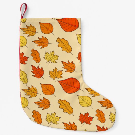 Leaf Concept Pattern. Leaf Fall and Autumn Symbol, スモールクリスマスストッキング (正面)