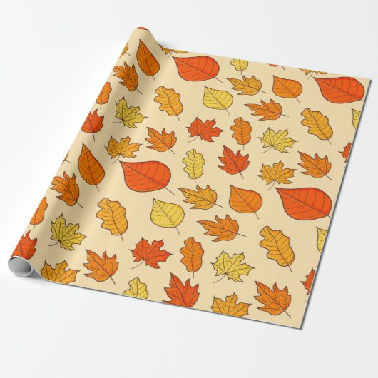 Leaf Concept Pattern. Leaf Fall and Autumn Symbol, ラッピングペーパー (アンロールド)