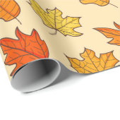 Leaf Concept Pattern. Leaf Fall and Autumn Symbol, ラッピングペーパー (ロールコーナー)