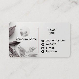 Leaf Contact Card｜エレガントなビジネスカードテンプレート 名刺