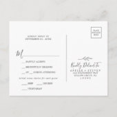 Leaf Dark Grayメニュミニマルー選択RSVPポストカード インビテーションポストカード (裏面)