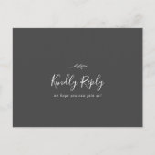 Leaf Dark Grayメニュミニマルー選択RSVPポストカード インビテーションポストカード (正面)