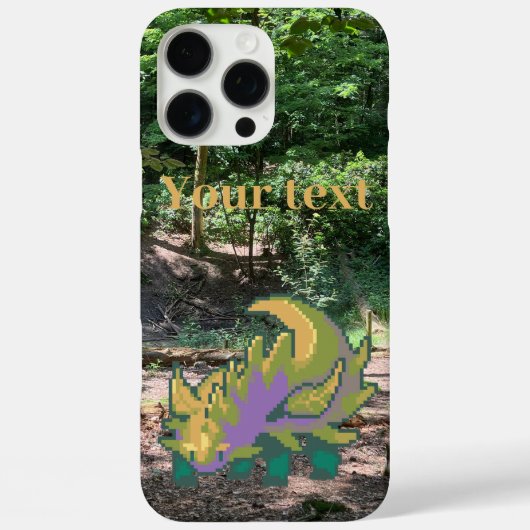 Leaf dragon in Forrest pixel art Case-Mate iPhoneケース (裏面)