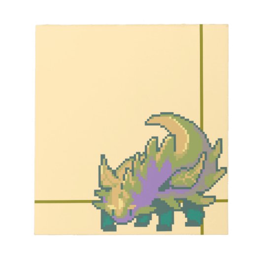 Leaf Dragon Pixel art ノートパッド (正面)