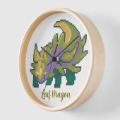 Leaf Dragon Pixel art 壁時計 (傾斜)
