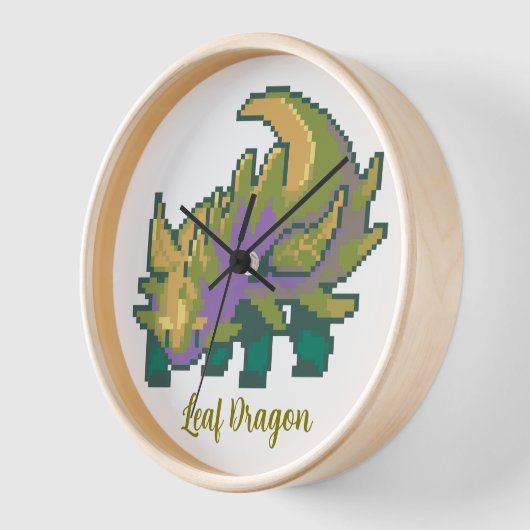 Leaf Dragon Pixel art 壁時計 (傾斜)