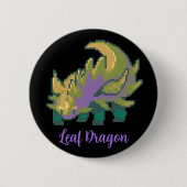 Leaf Dragon pixel art 缶バッジ (正面)