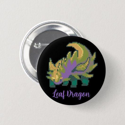 Leaf Dragon pixel art 缶バッジ (正面&裏面)