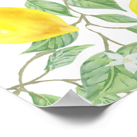 leaf green yellow lemon fruit ポスター (角)