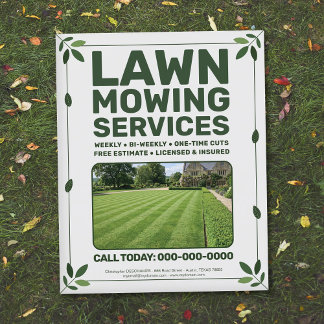 Leaf & Lawn Mowing Services チラシ