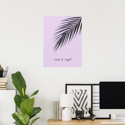 Leaf & Light – Minimalist Palm Leaf ポスター (ホームオフィス)