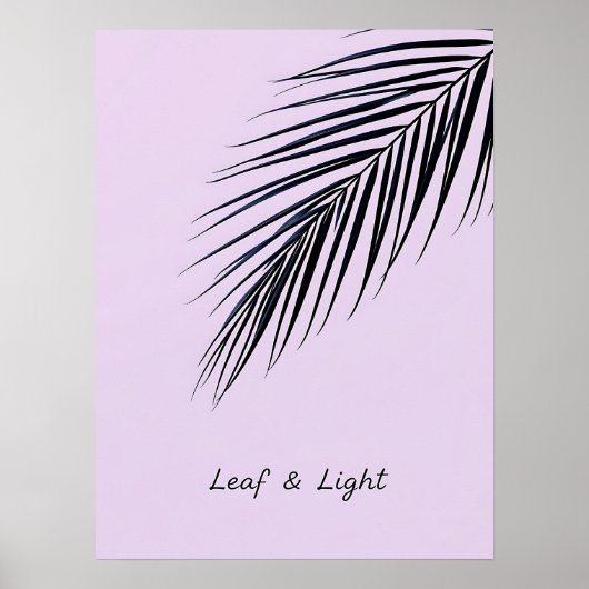 Leaf & Light – Minimalist Palm Leaf ポスター (正面)