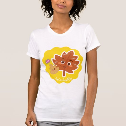 Leaf Me Breathless | Cute Autumn Leaf Pun Sticker Tシャツ (正面)