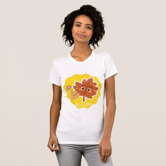 Leaf Me Breathless | Cute Autumn Leaf Pun Sticker Tシャツ (正面フル)