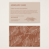 Leaf Pattern Product Jewelry Care Thank You Card (正面&裏面)