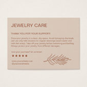 Leaf Pattern Product Jewelry Care Thank You Card (正面)