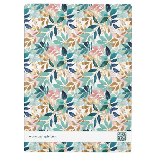 Leaf Pattern Small Business Name Logo クリップボード (裏面)