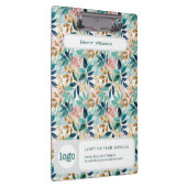 Leaf Pattern Small Business Name Logo クリップボード (右)