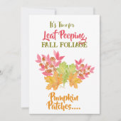 Leaf Peeping Foliage Autumn Watercolor Birthday カード (正面)