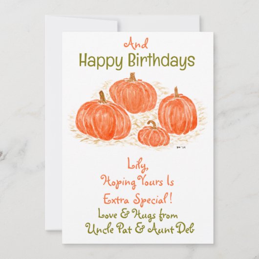 Leaf Peeping Foliage Autumn Watercolor Birthday カード (裏面)