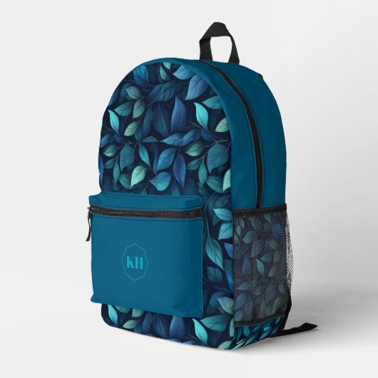 Leaf Print Backpack | Botanical Pattern School Bac プリントバックパック (裏面右端)