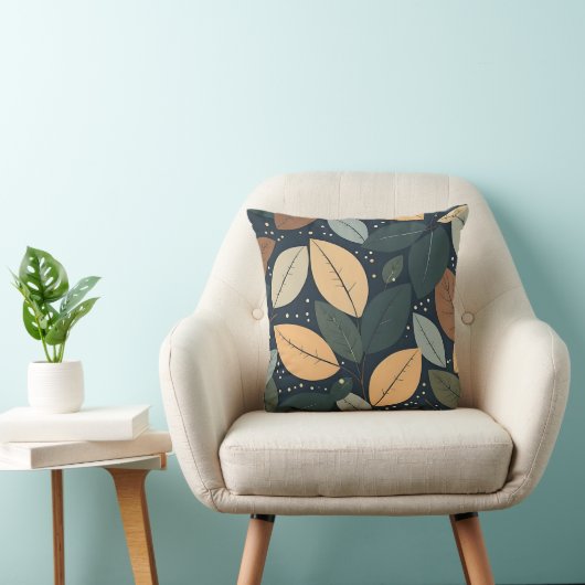 Leaf print cushion クッション (椅子)