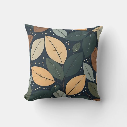 Leaf print cushion クッション (正面)