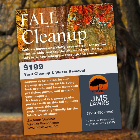 Leaf Raking and Cleanup チラシ