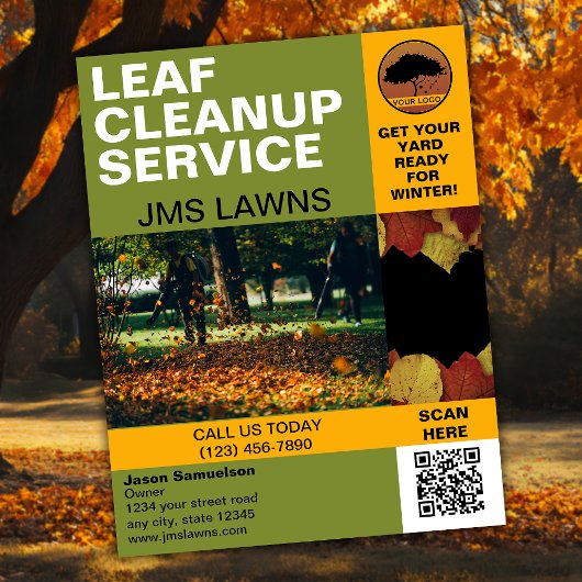 Leaf Raking and Cleanup チラシ