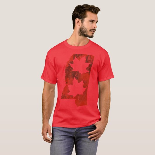 Leaf Red State Of Mississippi Oversized Tシャツ (正面フル)