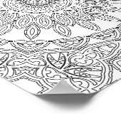 Leaf Ring Mosaic Coloring Page Pattern Design ポスター (角)